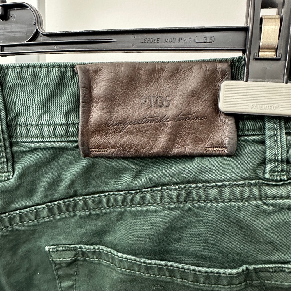 PT05 Swing Super Slim Fit Jeans Men's w34 Fade Effect Zip Fly Green Denim - Picture 4 of 6